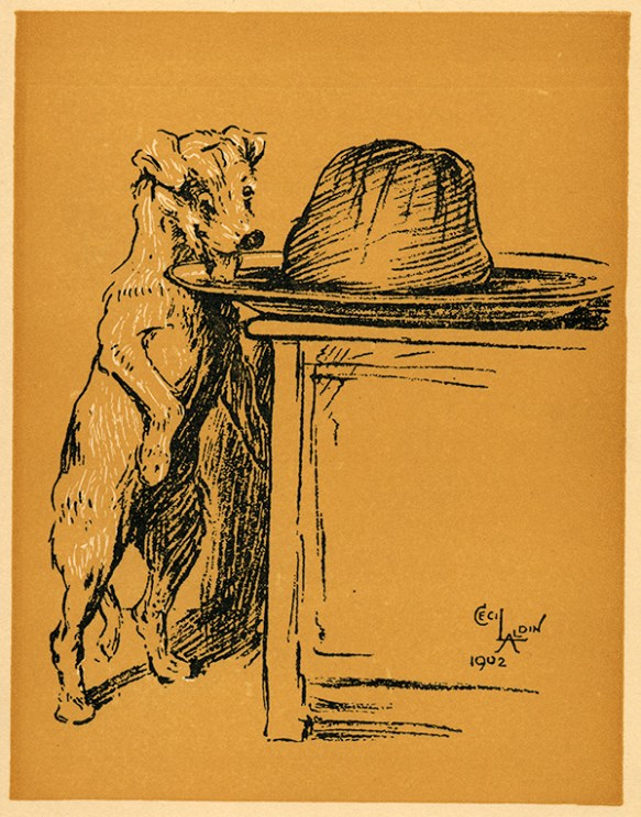 Illustration by Cecil Aldin, 1902, from "A Dog Day"