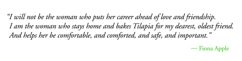 Quote from Fiona's letter