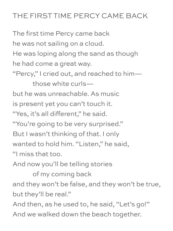 The First Time Percy Came Back, by Mary Oliver