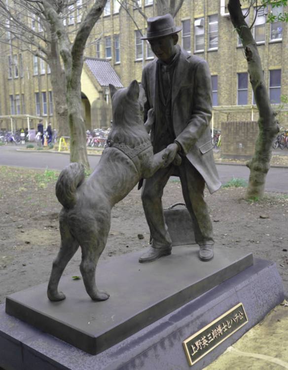 New Hachiko and Professor Ueno Sculpture